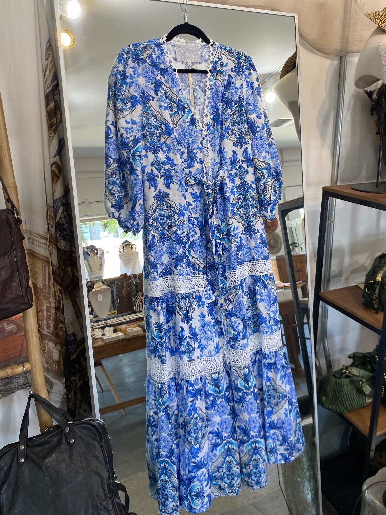 Temptation Positano Peonia Blue Maxi Dress